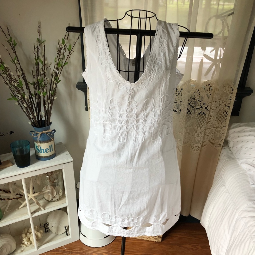 Cotton Natural patterned white sun dress